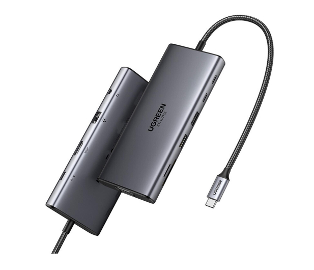 UGREEN Hub USB-C CM639 HDMI VGA 2xUSB-C 2x USB SD/TF RJ45 AUX PD 4K - 1488848 - zdjęcie 3